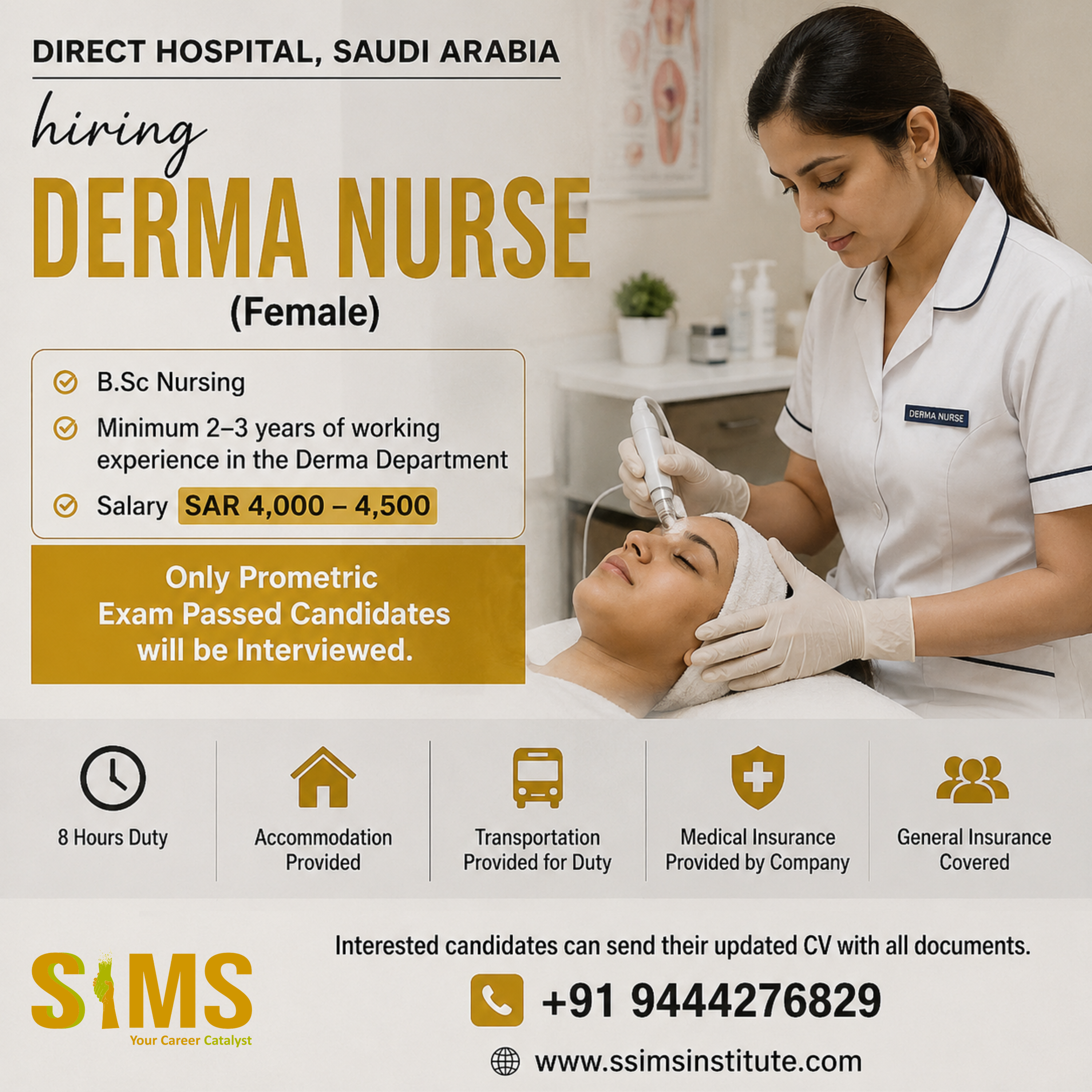 Derma Nurse (Female) — job poster